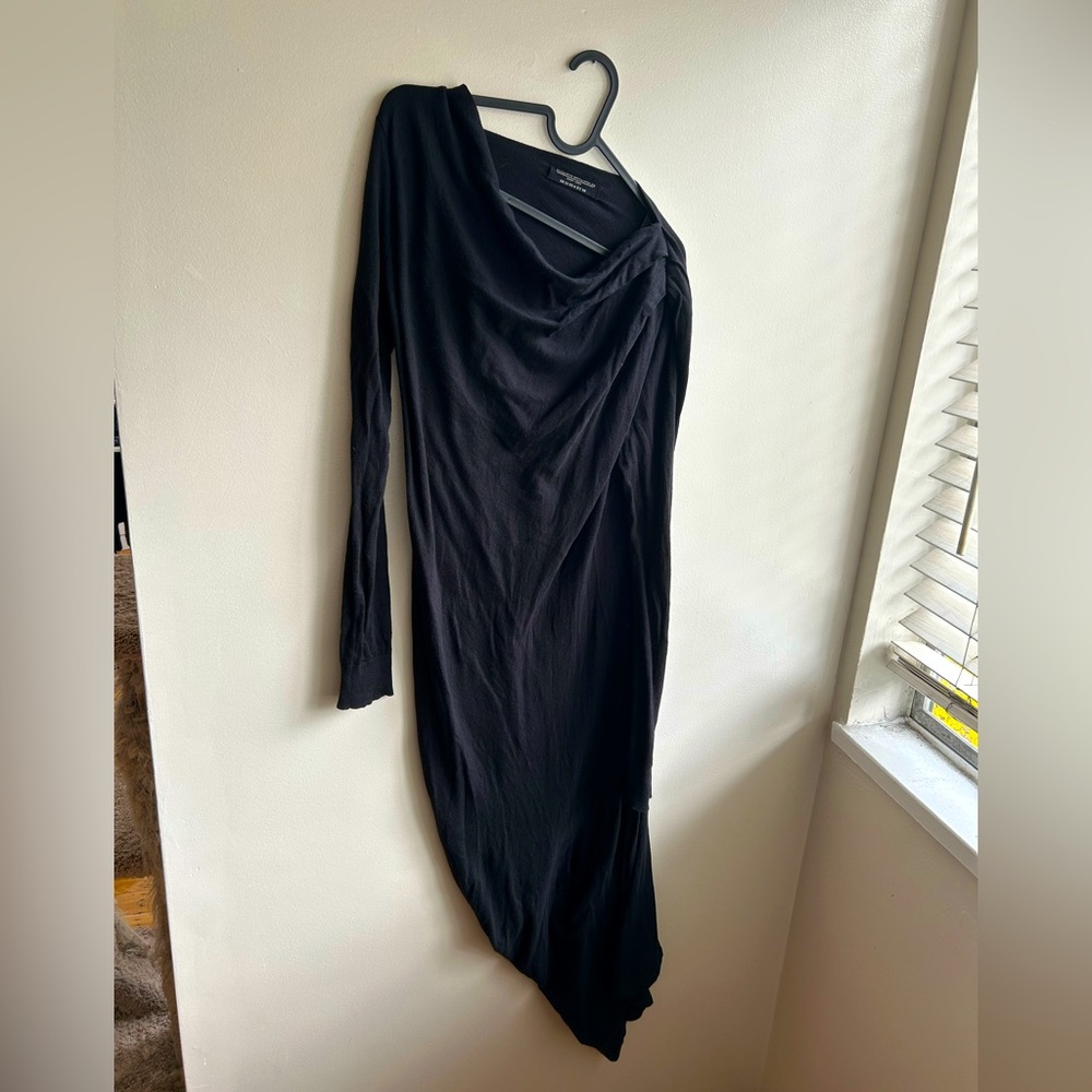 All Saints Asymmetrical Wool Jersey Dress